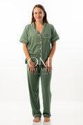 Pijama verde pantalon
