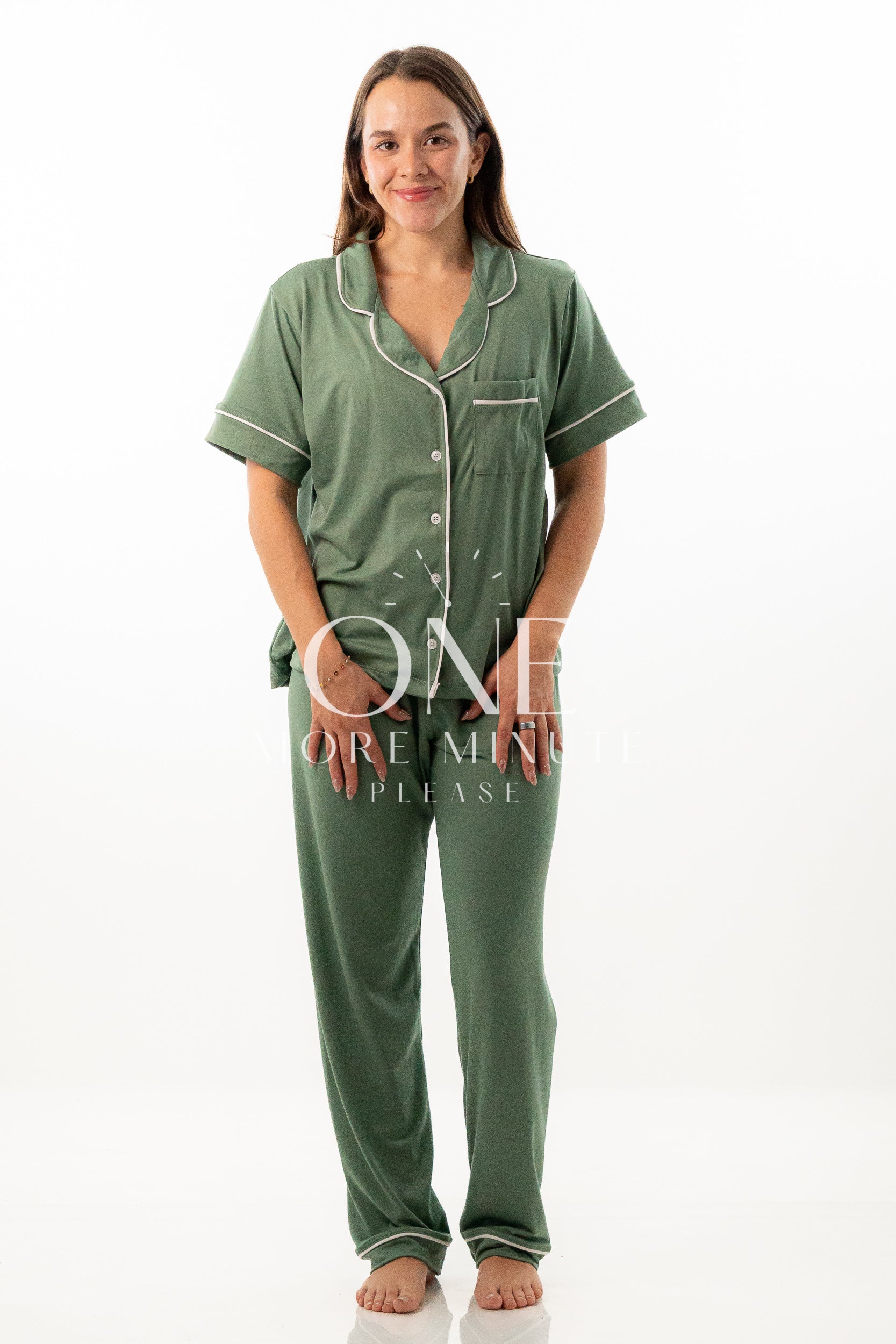 Pijama verde pantalon