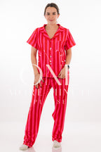 Rayas Rojo Con Rosa