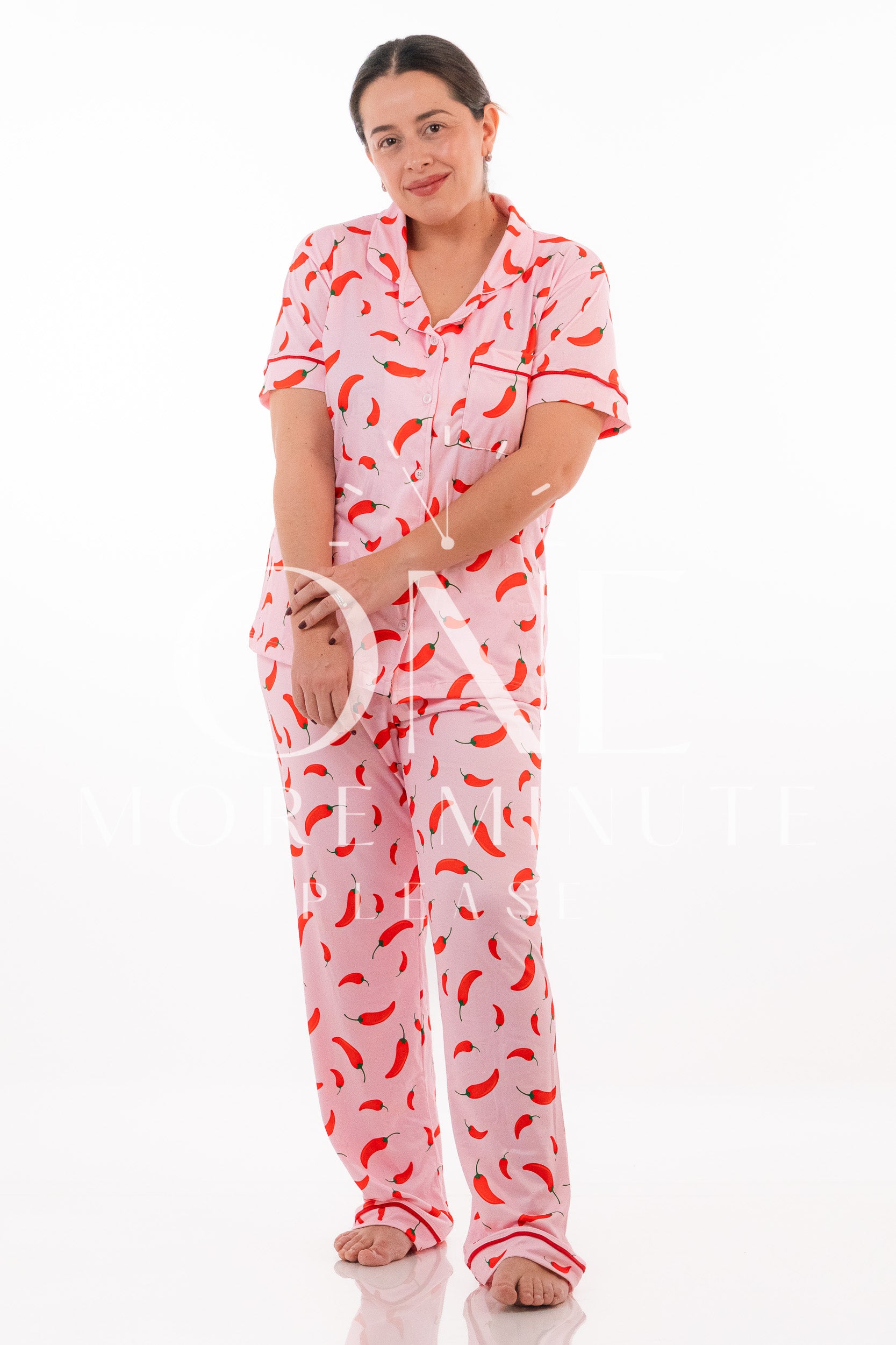 Pijama Dama - Pantalón / Manga corta botón - Chiles