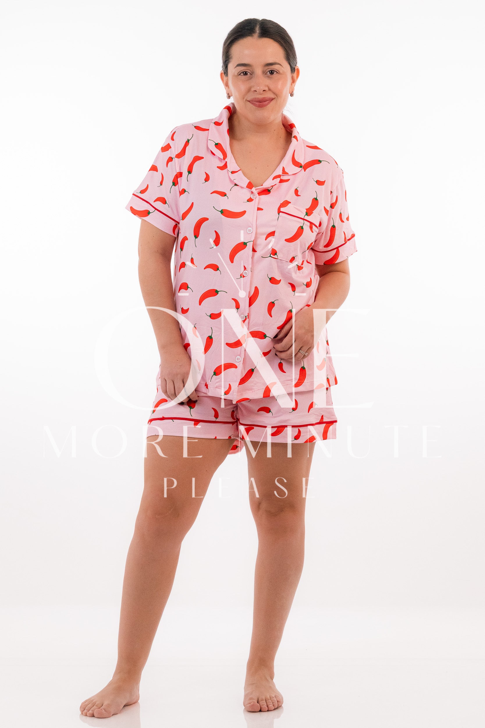 Pijama Dama - Short / Manga corta botón - Chiles